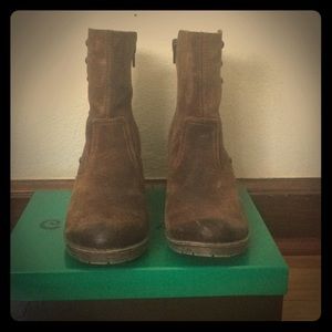 Chocolate Blu Leather boots